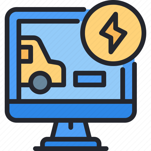 Electric, car, service, maintenance, monitor, computer icon - Download on Iconfinder