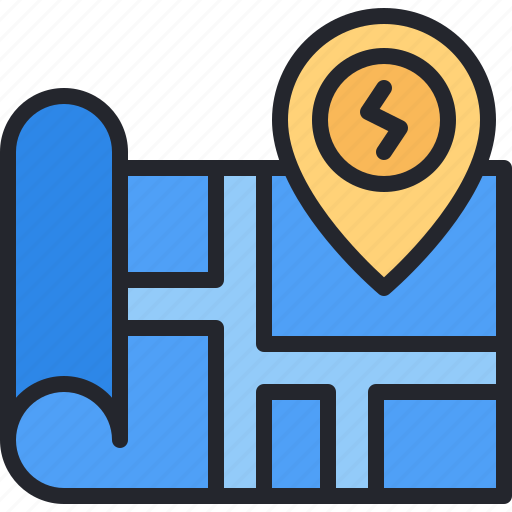 Location, energy, map, charging, station, point icon - Download on Iconfinder
