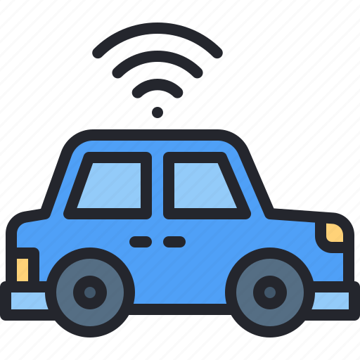 Smart, car, vehicle, transportation, wifi, networking icon - Download on Iconfinder