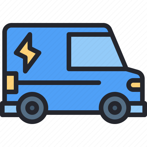 Van, electrical, service, electricity, transportation, truck icon - Download on Iconfinder
