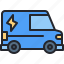 van, electrical, service, electricity, transportation, truck 
