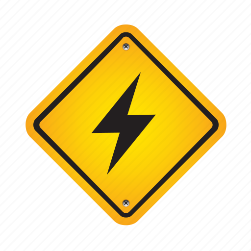 Lightning, sign, alert, danger, road, warning icon - Download on Iconfinder