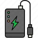power, bank, electrical, devices, outline, red, shopping