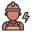 electrician, electric, electricity, electronic, worker, avatar 
