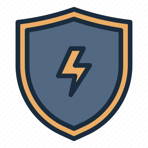 Protect, electric, shield, electricity, electronic icon - Download on Iconfinder