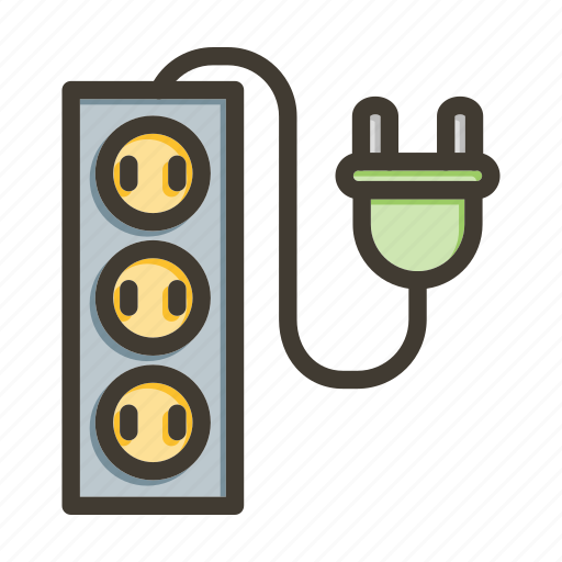 Extension cord, power-supply, power extension, extension lead, extension cable icon - Download on Iconfinder