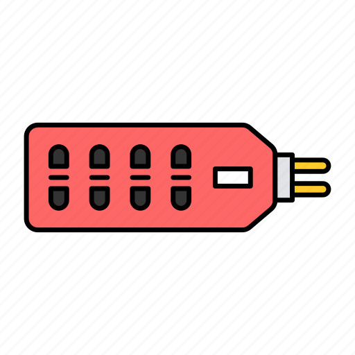 Socket, power strip, lead, extension cord, extension lead, extension wire, power extension icon - Download on Iconfinder