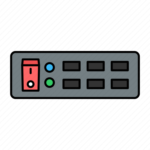 Extension board, lead, power socket, electrical extension, power button icon - Download on Iconfinder