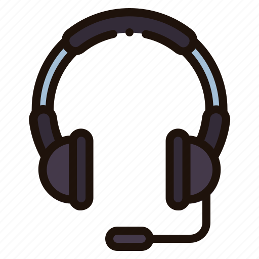 Headset, earphone, headphone, electronics, microphone, device, sound icon - Download on Iconfinder