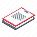 electronic, patient, card, clipboard, isometric