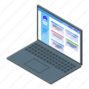 electronic, patient, card, laptop, isometric