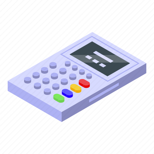 Electronic, patient, card, calculator, isometric icon - Download on Iconfinder
