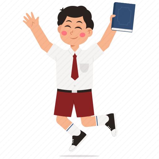 Happy, student, jumping, book, kid, cute, school icon - Download on Iconfinder