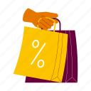 holding shopping bag, hand gesture, shopping bag, product, offer, discount, sale, shopping 
