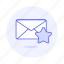 email, envelope, favorite, letter, mail, star 