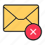 cross, email, envelop, letter, mail, message 