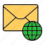 email, envelop, globe, letter, mail, message, world 