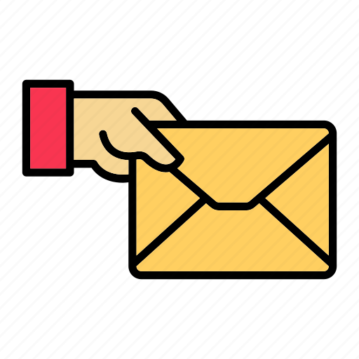 Courier, delivery, email, envelop, hand, letter, message icon - Download on Iconfinder