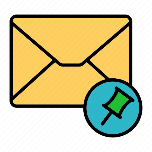 Email, envelop, letter, mail, messagepin, pin icon - Download on Iconfinder