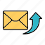 arrow, emails, envelop, letter, mail, messages, resend 