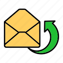 arrow, emails, envelop, letter, mail, messages, resend