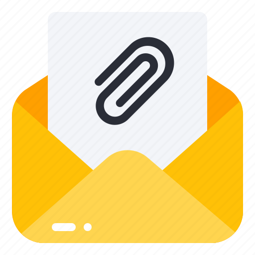 Attached, file, attach, email, mail, envelope, message icon - Download on Iconfinder