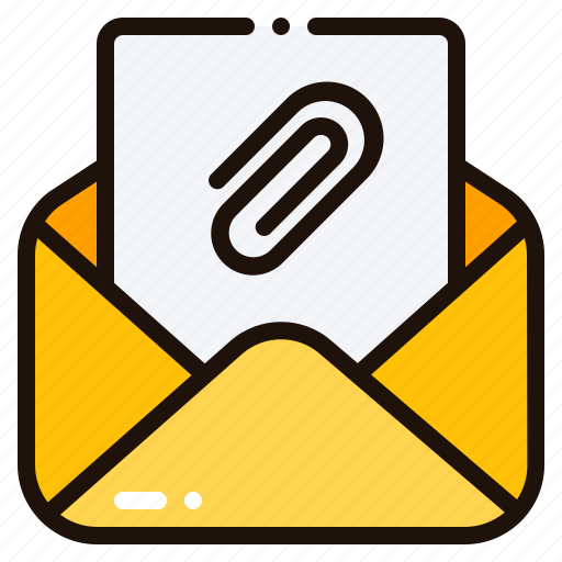 Attached, file, attach, email, mail, envelope, message icon - Download on Iconfinder