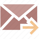 email, forward, letter, mail, message, right arrow