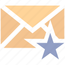 envelope, favorite, letter, mail, message, star