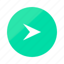 arrow, emerald, gradient, half, direction, navigation, right 