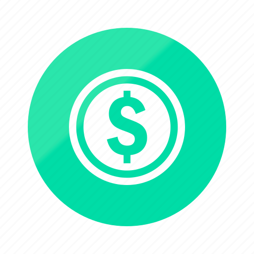 Coin, emerald, gradient, half, bank, coins, gold icon - Download on Iconfinder