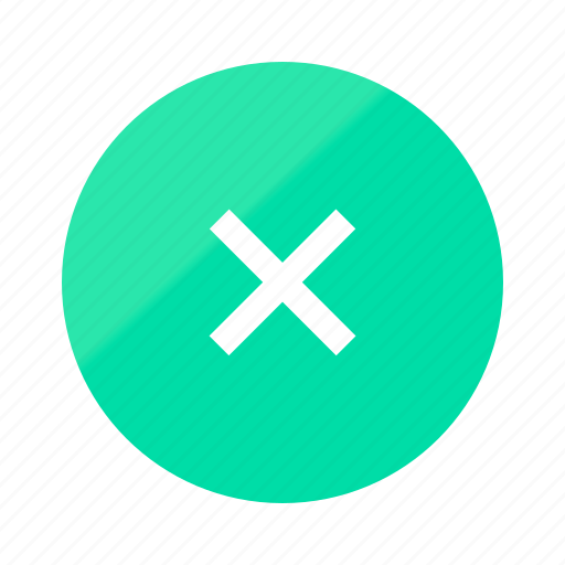 Emerald, gradient, half, remove, close, cross, delete icon - Download on Iconfinder