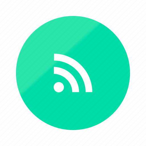 Emerald, gradient, half, rss, connection, media, network icon - Download on Iconfinder