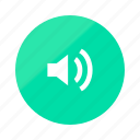emerald, gradient, half, volume, audio, multimedia, player 