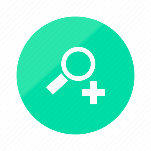 Emerald, gradient, half, in, zoom, magnifier, magnifying icon - Download on Iconfinder