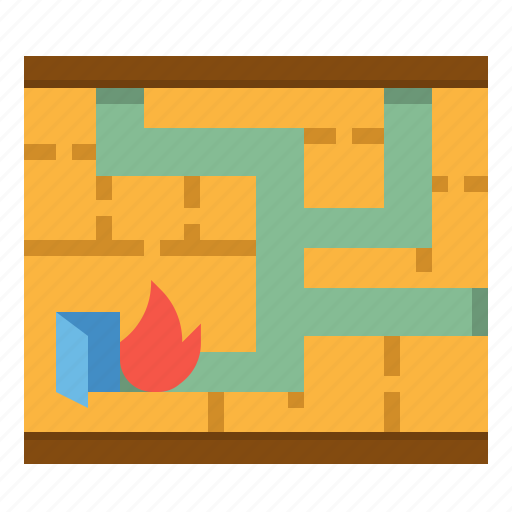 Emergency, evacuation, fire, map, plan icon - Download on Iconfinder