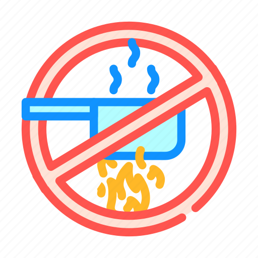 No, cooking, emergency, fire, exit, safety icon - Download on Iconfinder