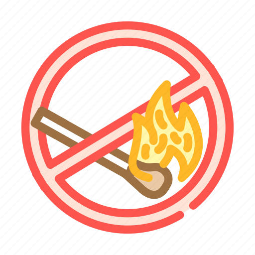 No, open, fire, lighted, match, emergency, color icon - Download on Iconfinder