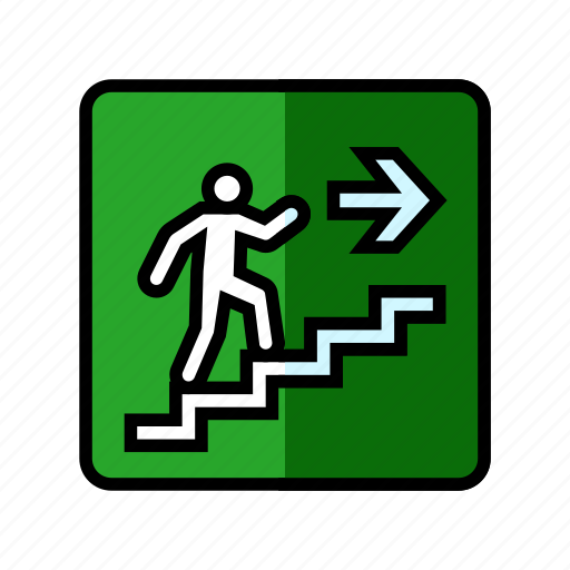 Stairway, up, evacuation, emergency, safety, security icon - Download on Iconfinder
