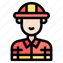 firefighter, avatar, fireman, safety, man