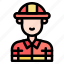 firefighter, avatar, fireman, safety, man 