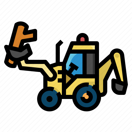 Backhoe, tow, truck, construction, machine, loader, transportation icon - Download on Iconfinder