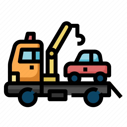 Car, towing, crane, truck, tow, breakdown, transportation icon - Download on Iconfinder