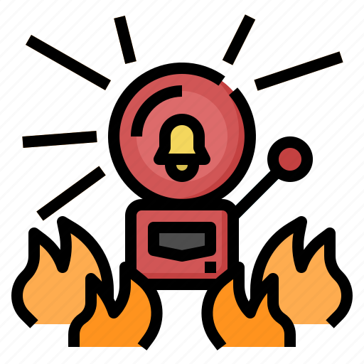 Fire, alarm, red, button, security, shield, bell icon - Download on Iconfinder