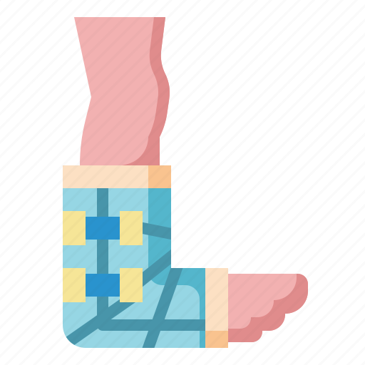 Broken, leg, injured, healthcare, medical, bandage, first icon - Download on Iconfinder