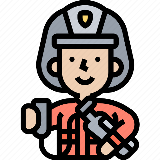 Firefighter, extinguish, emergency, rescuer, patrol icon - Download on Iconfinder