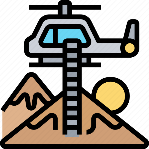 Mountain, helicopter, recue, ladder, aircraft icon - Download on Iconfinder