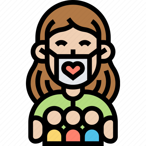 Volunteer, help, facemask, charity, service icon - Download on Iconfinder