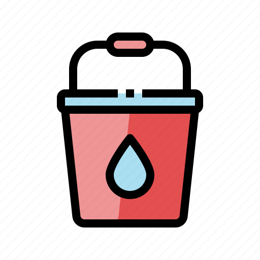 Water, bucket, pail, pot, drop icon - Download on Iconfinder