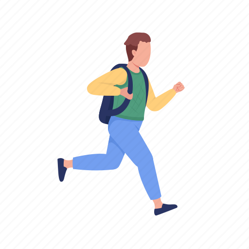 Schoolboy running, late to school, tardiness, late to class icon - Download on Iconfinder